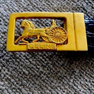 Men 70’s Original Vintage Celine Alligator Belt & Buckle